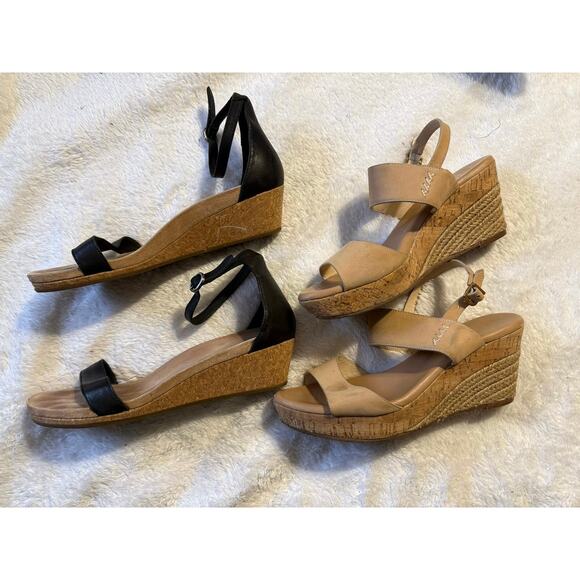 2 Pair of Ugg Strappy Leather Heels Women’s Size 11 - Picture 2 of 5